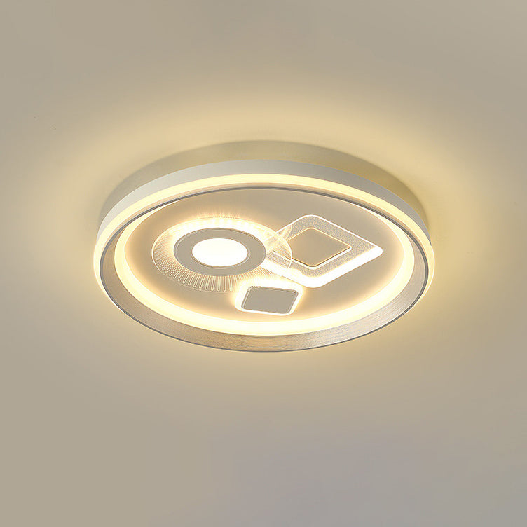 Plafonnier LED Rond en Fer Acrylique Minimaliste Moderne pour Chambre et Salon 