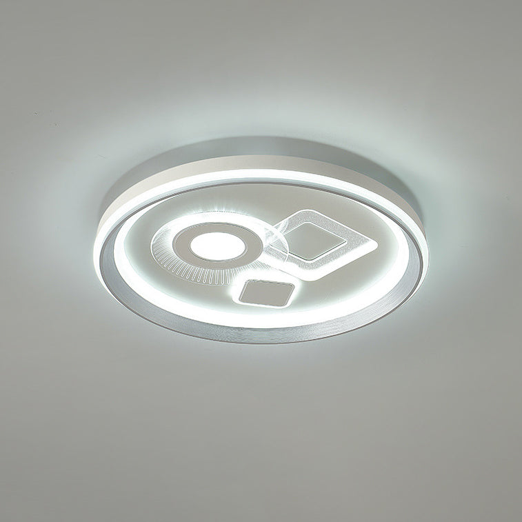 Plafonnier LED Rond en Fer Acrylique Minimaliste Moderne pour Chambre et Salon 