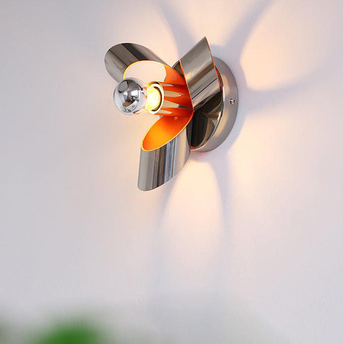 Applique murale contemporaine créative en fer diamant &amp; ronde à 1 lumière pour chambre et salon 