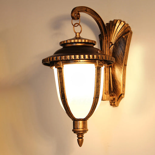 Abat-jour traditionnel européen en aluminium et verre à motifs rond sculpté 1 lumière applique murale d&