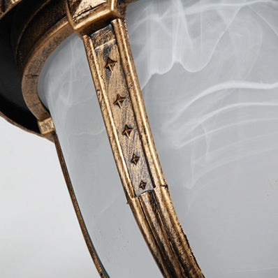 Abat-jour traditionnel européen en aluminium et verre à motifs rond sculpté 1 lumière applique murale d&