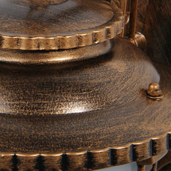 Traditionelle europäische Aluminium- und Glasmuster-Lampenschirm Runde geschnitzte 1-Licht Außenwandleuchte Garten &amp; Balkon 