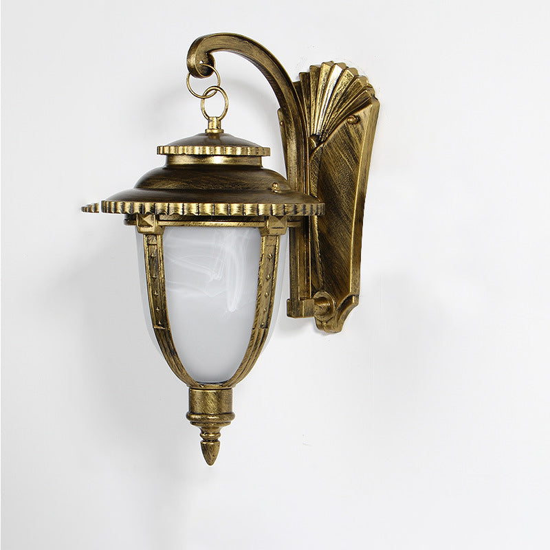 Abat-jour traditionnel européen en aluminium et verre à motifs rond sculpté 1 lumière applique murale d&