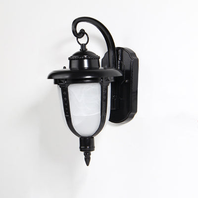 Abat-jour traditionnel européen en aluminium et verre à motifs rond sculpté 1 lumière applique murale d'extérieur jardin et balcon 