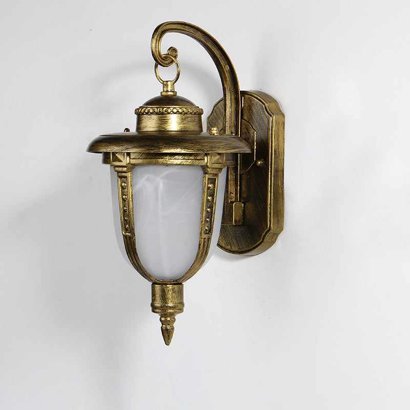 Abat-jour traditionnel européen en aluminium et verre à motifs rond sculpté 1 lumière applique murale d&