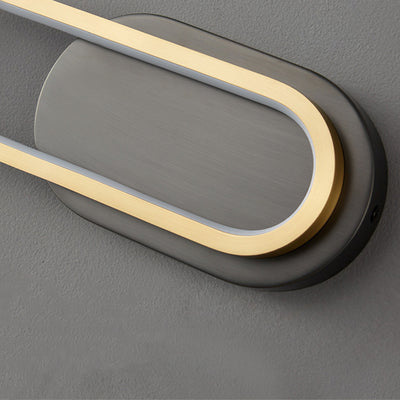 Moderne minimalistische Wandleuchte aus Messing und Acryl mit ovalem LED für Schlafzimmer und Wohnzimmer 