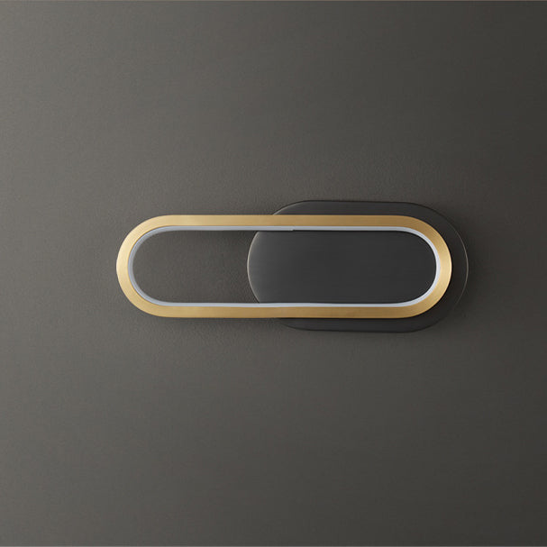 Modern Minimalist Brass &amp; Acrylic Oval LED Wall Sconce Lamp For Bedroom &amp; Living Room