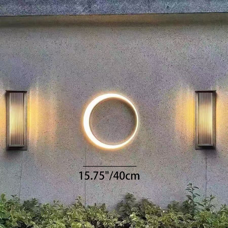 Modern Minimalist Stainless Steel & PC Round Moon LED Wall Sconce Lamp Outdoor Patio