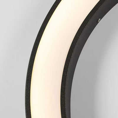 Modern Minimalist Stainless Steel & PC Round Moon LED Wall Sconce Lamp Outdoor Patio