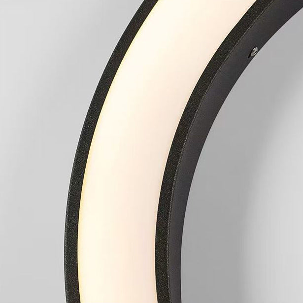 Modern Minimalist Stainless Steel & PC Round Moon LED Wall Sconce Lamp Outdoor Patio