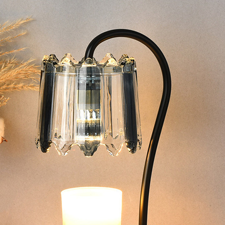 Moderne Art Deco Eisen-Glas- und Marmor-Rundbasis- &amp; Blumen-Schirm 1-Licht Aroma-Schmelzwachs-Tischlampe für Schlafzimmer &amp; Wohnzimmer 