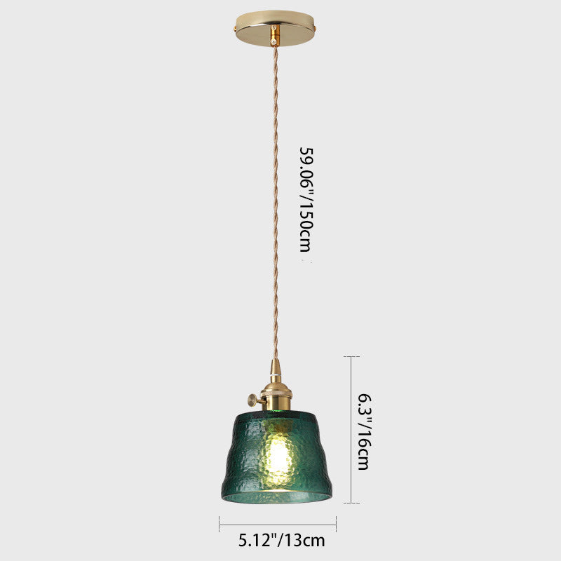 Zeitgenössische nordische Messing- &amp; Eisen-Zylindrische Mattglas 1-Licht Pendelleuchte für Schlafzimmer &amp; Wohnzimmer 