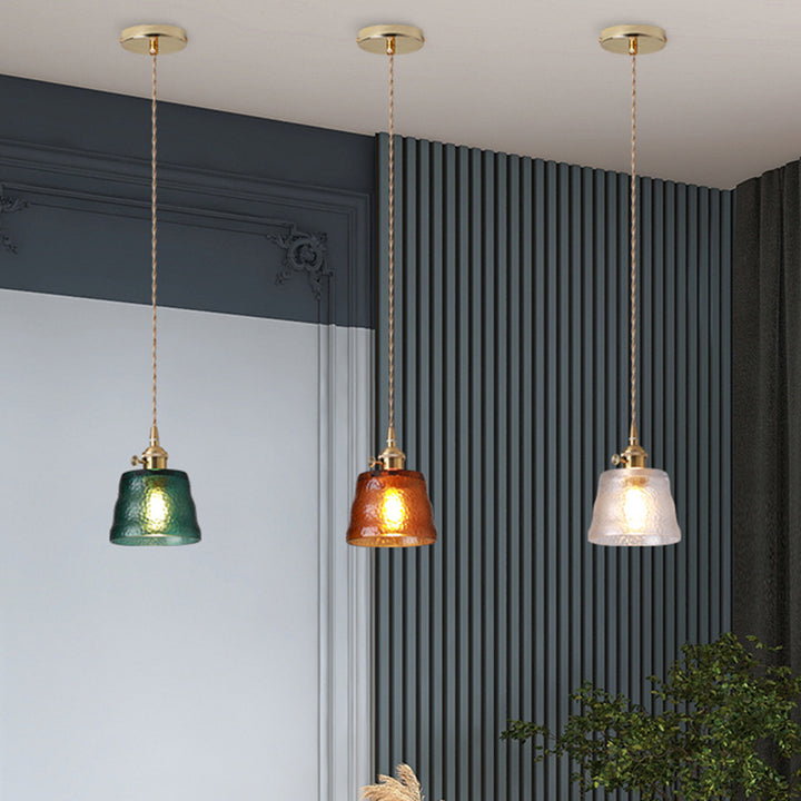 Zeitgenössische nordische Messing- &amp; Eisen-Zylindrische Mattglas 1-Licht Pendelleuchte für Schlafzimmer &amp; Wohnzimmer 