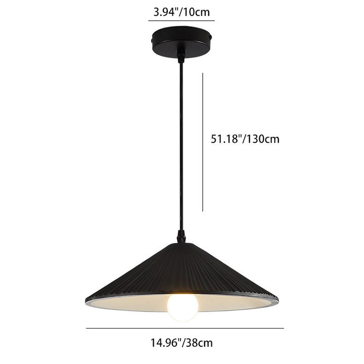 Contemporary Nordic Resin Conical 1-Light Pendant Light For Bedroom &amp; Living Room