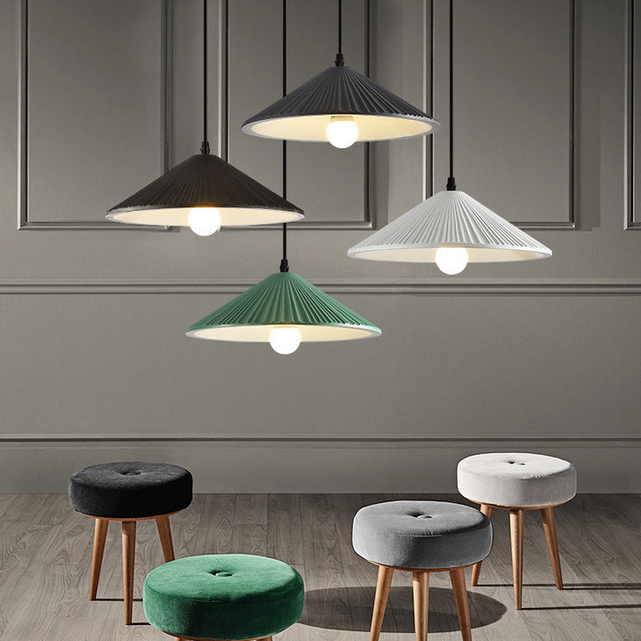 Contemporary Nordic Resin Conical 1-Light Pendant Light For Bedroom &amp; Living Room
