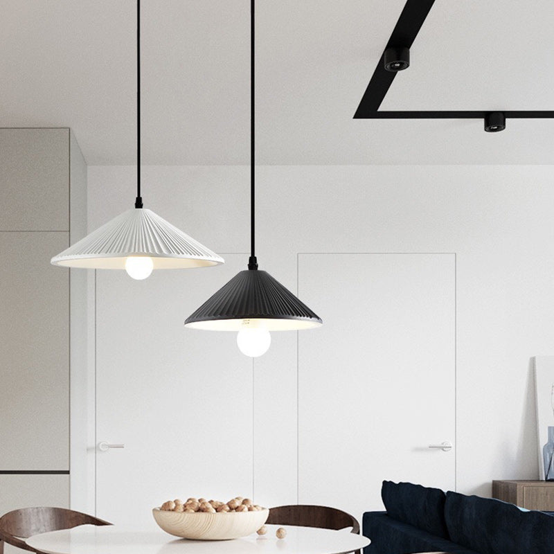 Contemporary Nordic Resin Conical 1-Light Pendant Light For Bedroom &amp; Living Room