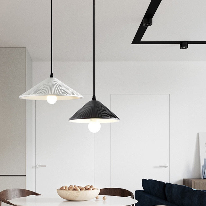Contemporary Nordic Resin Conical 1-Light Pendant Light For Bedroom &amp; Living Room