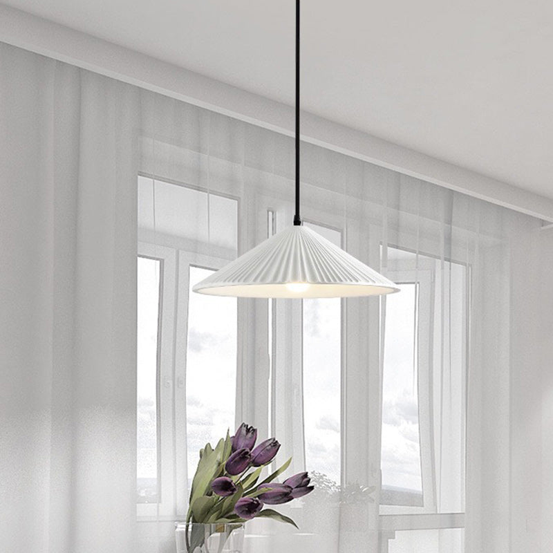 Contemporary Nordic Resin Conical 1-Light Pendant Light For Bedroom &amp; Living Room