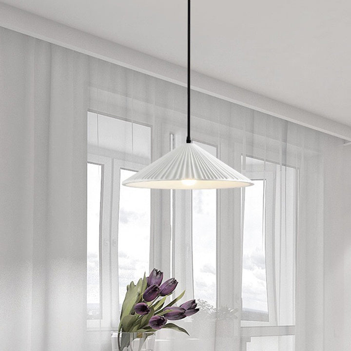 Contemporary Nordic Resin Conical 1-Light Pendant Light For Bedroom &amp; Living Room