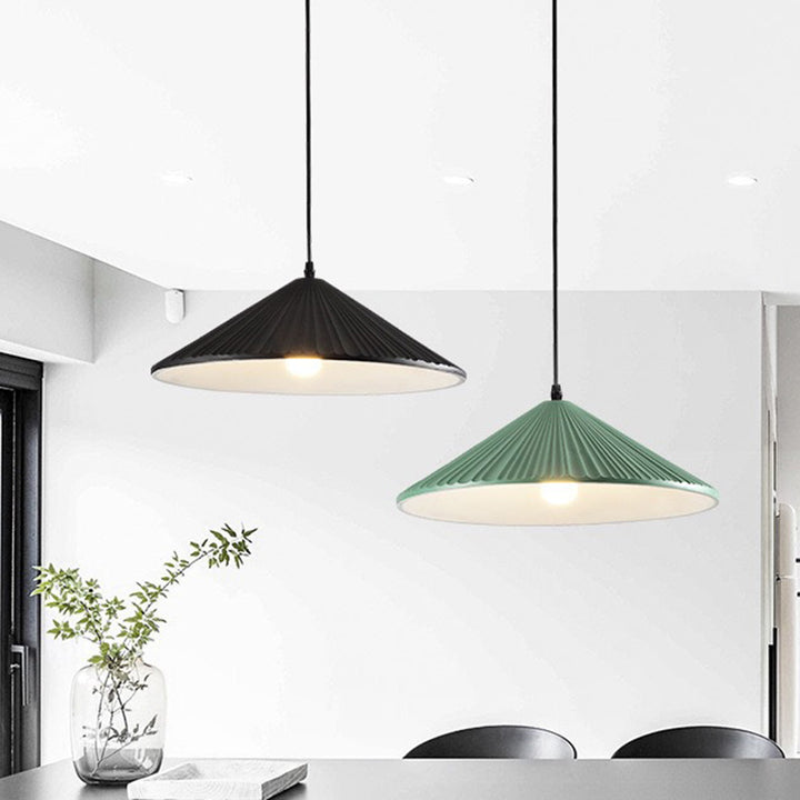 Contemporary Nordic Resin Conical 1-Light Pendant Light For Bedroom &amp; Living Room