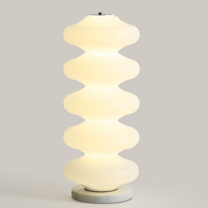 Contemporary Creative Acrylic & Marble LED Table Lamp With Multi-Oval Design For Bedroom & Living Room