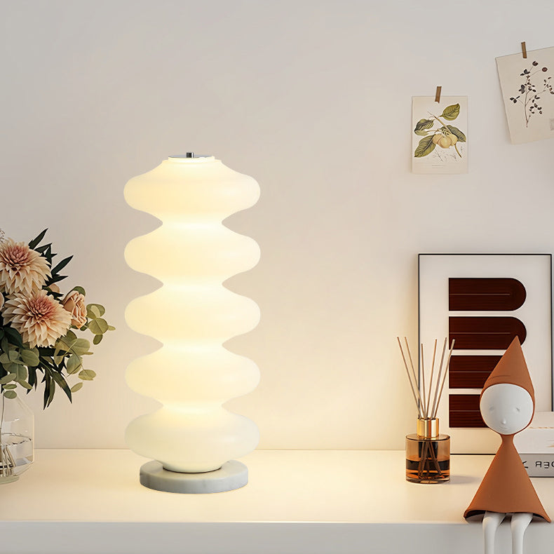 Contemporary Creative Acrylic & Marble LED Table Lamp With Multi-Oval Design For Bedroom & Living Room