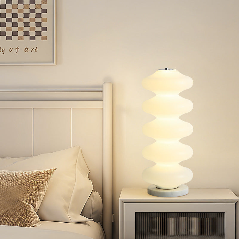 Contemporary Creative Acrylic & Marble LED Table Lamp With Multi-Oval Design For Bedroom & Living Room