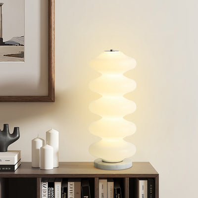 Contemporary Creative Acrylic & Marble LED Table Lamp With Multi-Oval Design For Bedroom & Living Room