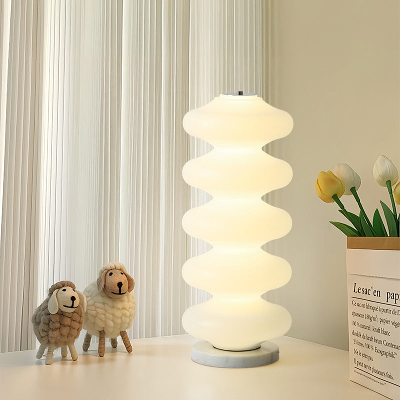 Contemporary Creative Acrylic & Marble LED Table Lamp With Multi-Oval Design For Bedroom & Living Room