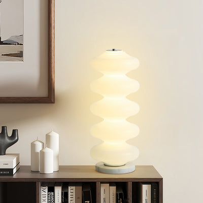 Contemporary Creative Acrylic & Marble LED Table Lamp With Multi-Oval Design For Bedroom & Living Room