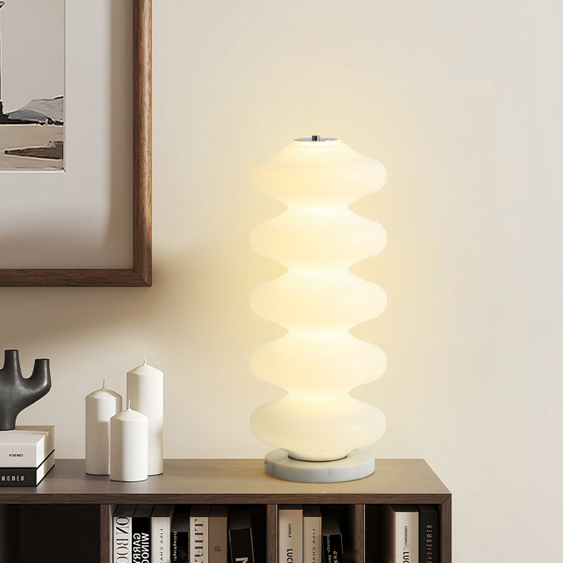 Contemporary Creative Acrylic & Marble LED Table Lamp With Multi-Oval Design For Bedroom & Living Room