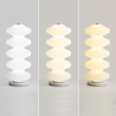Contemporary Creative Acrylic & Marble LED Table Lamp With Multi-Oval Design For Bedroom & Living Room