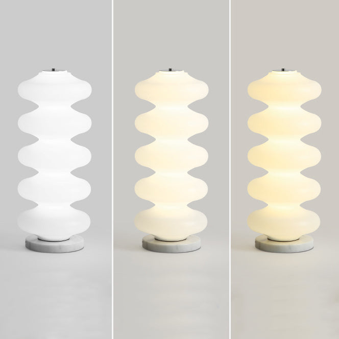Contemporary Creative Acrylic & Marble LED Table Lamp With Multi-Oval Design For Bedroom & Living Room