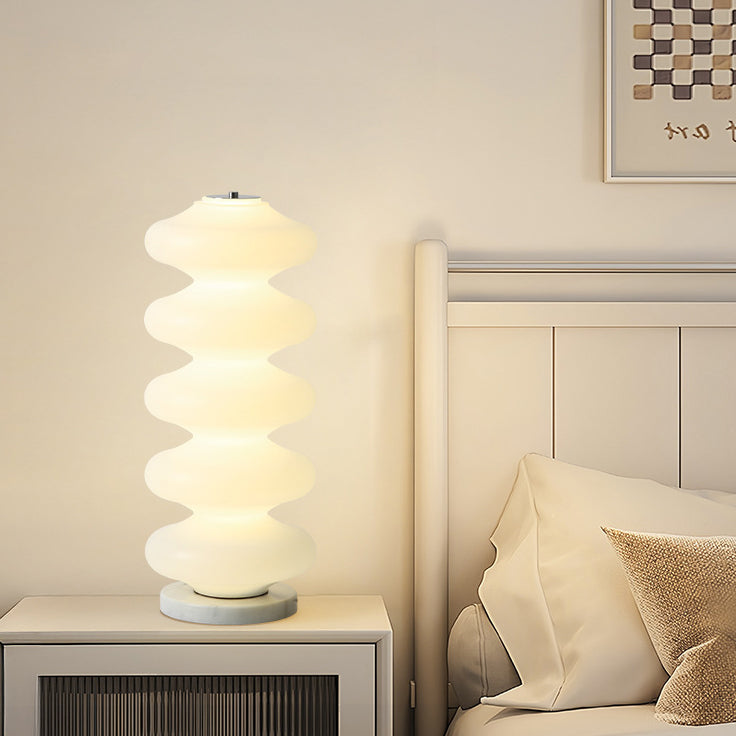 Contemporary Creative Acrylic & Marble LED Table Lamp With Multi-Oval Design For Bedroom & Living Room
