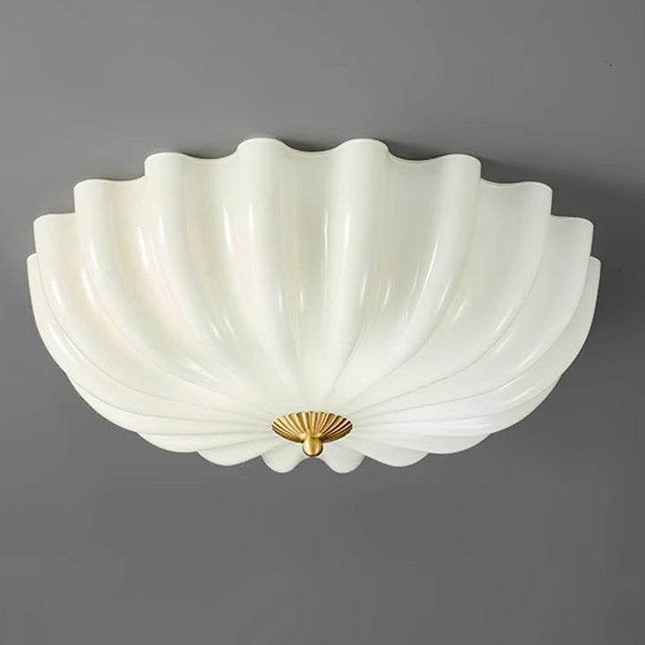 Plafonnier traditionnel français en laiton et verre avec abat-jour en forme de pétale 3/4 lumières pour chambre et salon 