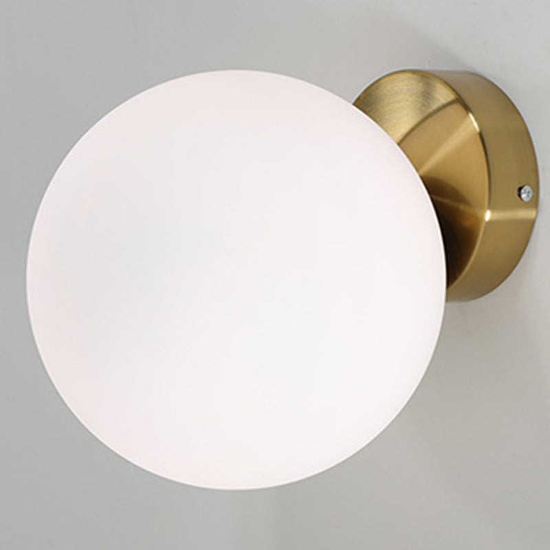 Contemporary Nordic Iron &amp; Glass Globe 1-Light Semi-Flush Mount Ceiling Light For Bedroom &amp; Living Room