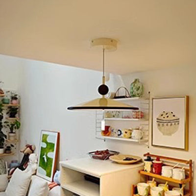 Modern Mid-Century Iron Aluminum & Acrylic Umbrella-Shaped LED Pendant Light For Bedroom & Living Room