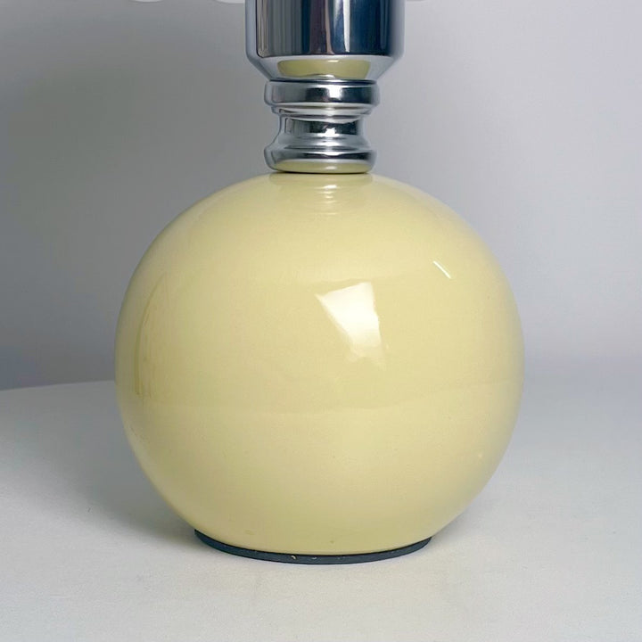 Modern Art Deco Ceramic &amp; Frosted Glass Petal Shade 1-Light Table Lamp For Bedroom &amp; Living Room