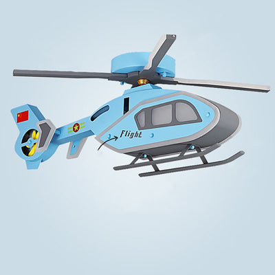 Modern Creative Iron Acrylic Helicopter LED Semi-Flush Mount Ceiling Light For Kids' Bedroom
