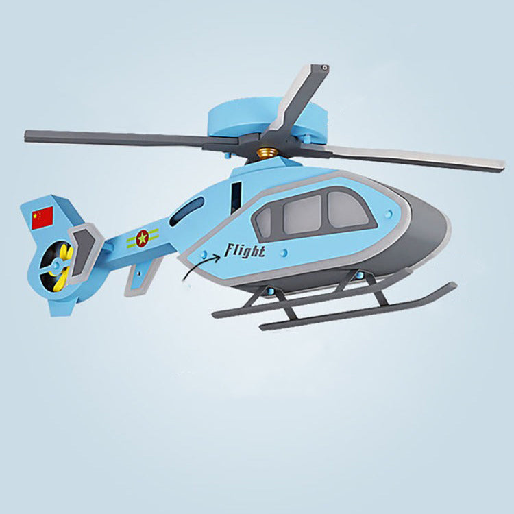 Modern Creative Iron Acrylic Helicopter LED Semi-Flush Mount Ceiling Light For Kids&