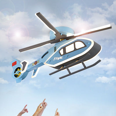 Modern Creative Iron Acrylic Helicopter LED Semi-Flush Mount Ceiling Light For Kids' Bedroom