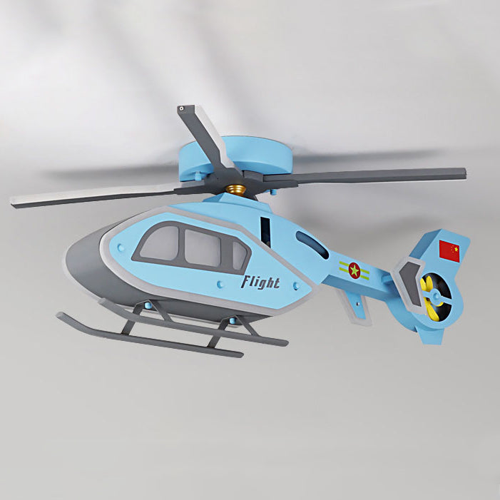 Modern Creative Iron Acrylic Helicopter LED Semi-Flush Mount Ceiling Light For Kids&