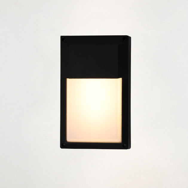 Moderne minimalistische Aluminium- & PC-rechteckige wasserdichte LED-Außenwandleuchte für Terrasse & Balkon 