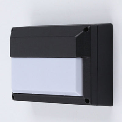 Moderne minimalistische Aluminium- & PC-rechteckige wasserdichte LED-Außenwandleuchte für Terrasse & Balkon 