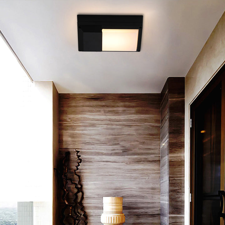 Moderne minimalistische Aluminium- &amp; PC-rechteckige wasserdichte LED-Außenwandleuchte für Terrasse &amp; Balkon 