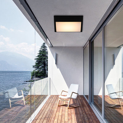 Moderne minimalistische Aluminium- & PC-rechteckige wasserdichte LED-Außenwandleuchte für Terrasse & Balkon 