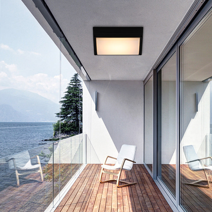 Moderne minimalistische Aluminium- & PC-rechteckige wasserdichte LED-Außenwandleuchte für Terrasse & Balkon 