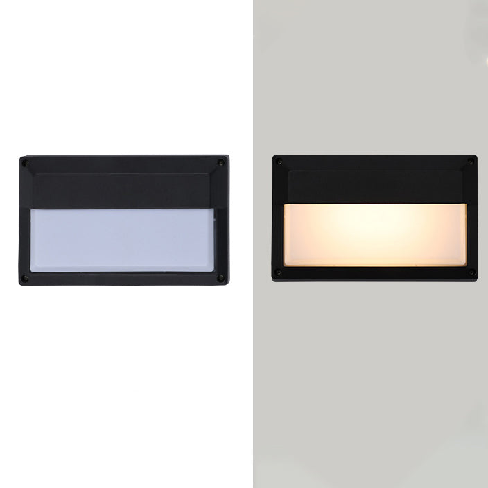 Moderne minimalistische Aluminium- & PC-rechteckige wasserdichte LED-Außenwandleuchte für Terrasse & Balkon 