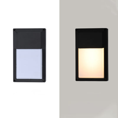 Moderne minimalistische Aluminium- & PC-rechteckige wasserdichte LED-Außenwandleuchte für Terrasse & Balkon 