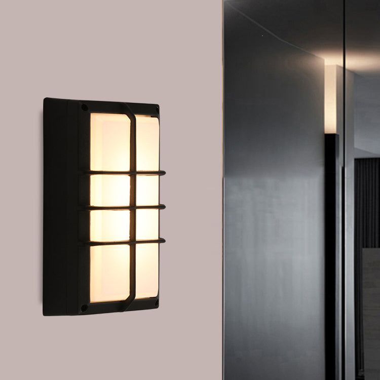 Moderne minimalistische Aluminium- und PC-Gitterförmige wasserdichte LED-Außenwandleuchte für Terrasse und Balkon 